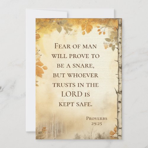 Proverbs 2925 Fear of Man Bible Verse Flat Card