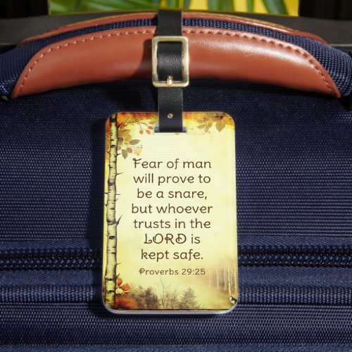 Proverbs 2925 Fear of Man Bible Verse Luggage Tag