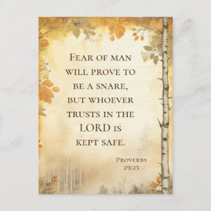 Proverbs 29:25 Fear of Man Bible Verse  Postcard