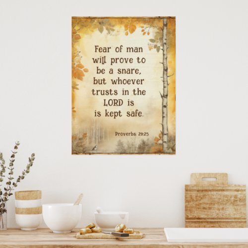 Proverbs 2925 Fear of Man Bible Verse Poster