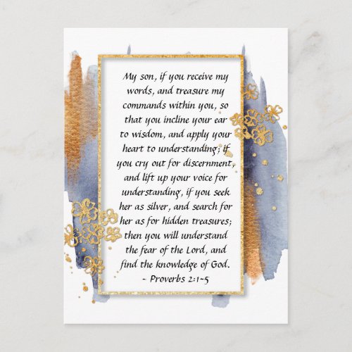 Proverbs 21_5 Incline your ear to Wisdom  Postcard