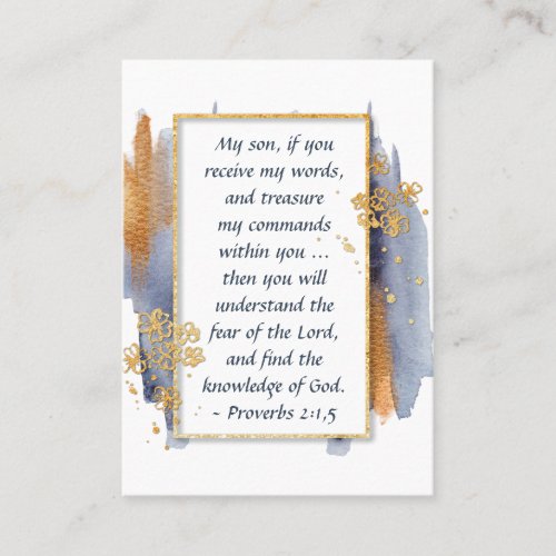 Proverbs 215 My son if you receive my Words  Business Card