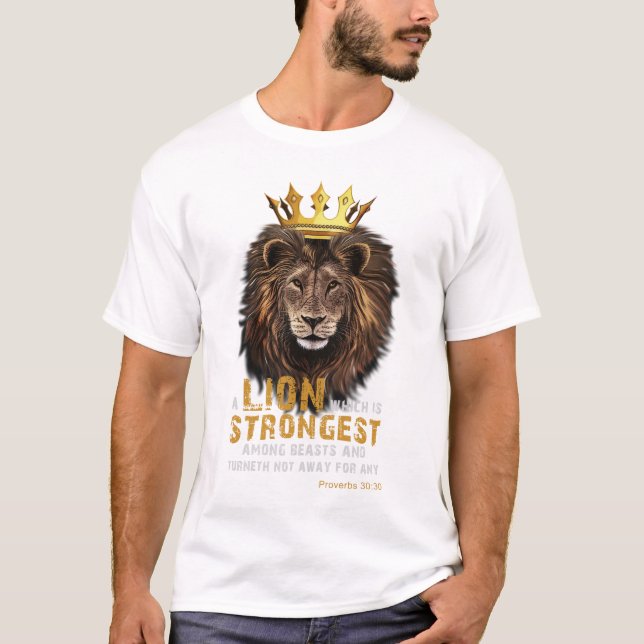 Proverbs 30:30 KJV Bible Scripture Quote Unisex T-Shirt (Front)