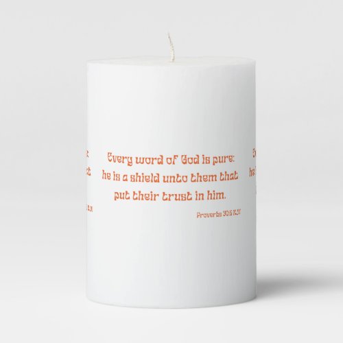 Proverbs 305 Bible Verse Scripture Pillar Candle