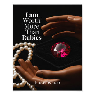 Proverbs 31:10 "Worth Far More Than Rubies" Canvas Photo Print
