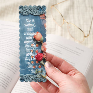 Proverbs 31:25 Bookmark Inspiring Bible Verse