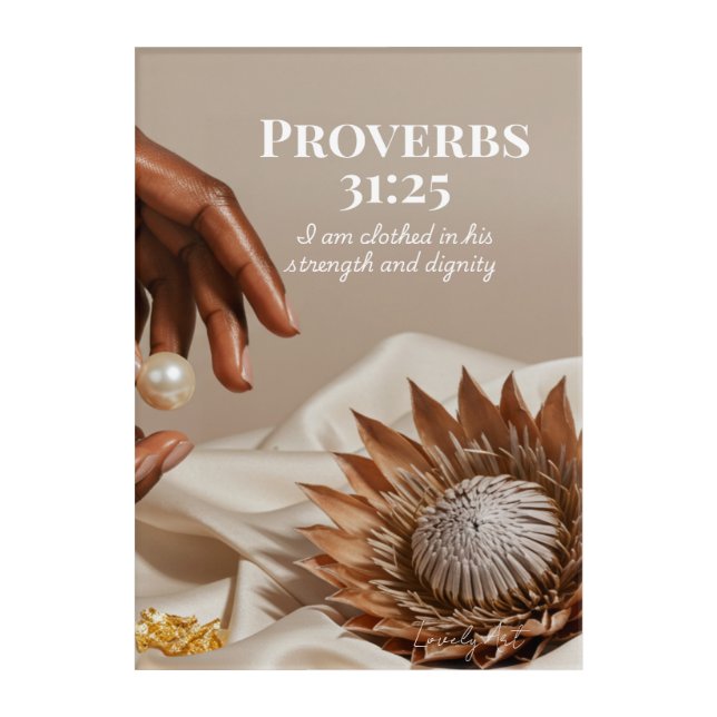 Proverbs 31:25, Empowered Scripture for Women  Acrylic Print (Front)
