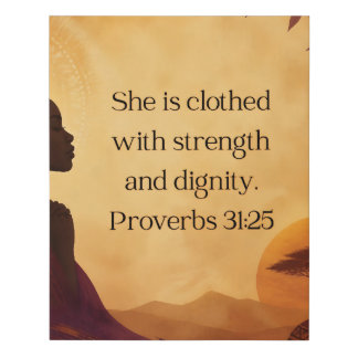 Proverbs 31:25 faux canvas print