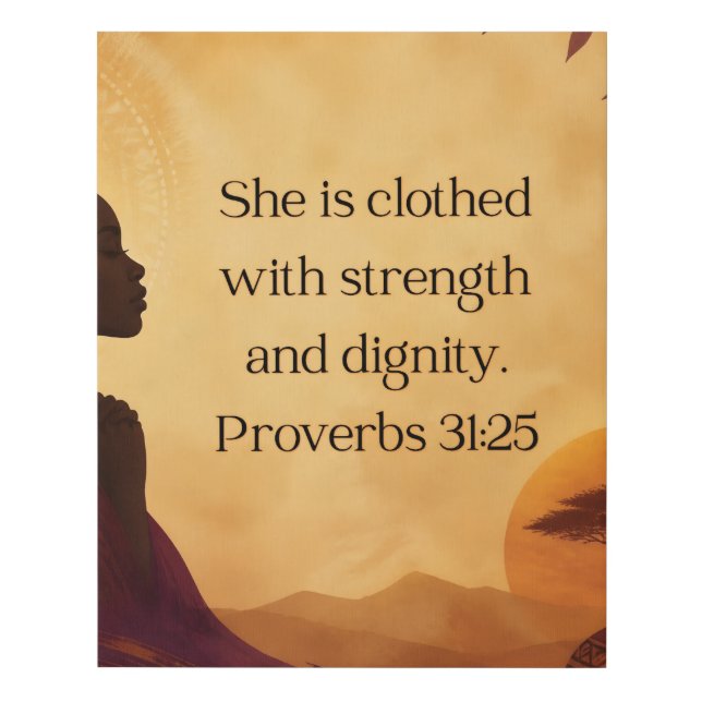 Proverbs 31:25 faux canvas print (Front)