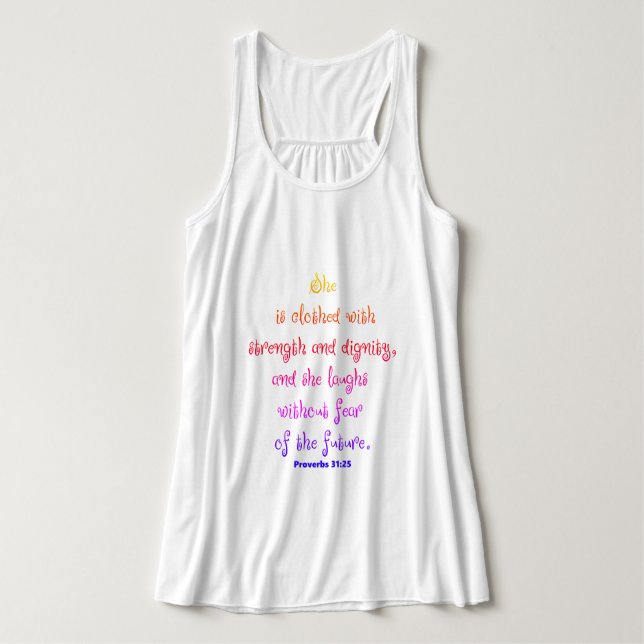 Proverbs 31:25 (FEARLESS) Tank Top (Design Front)