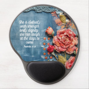 Proverbs 31:25 Gel Mousepad Inspiring Bible Verse
