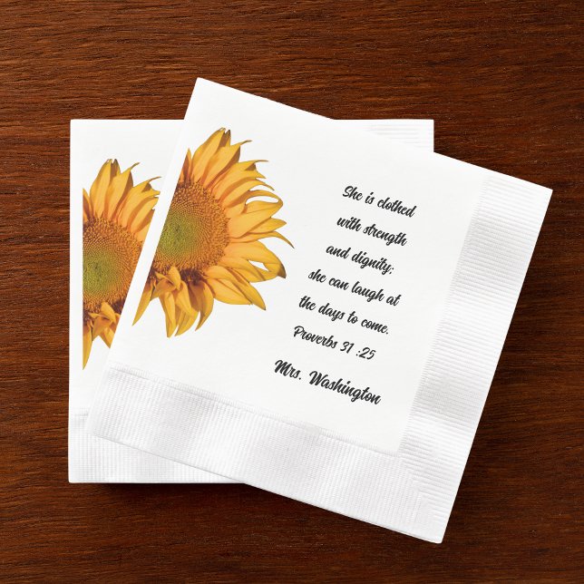 Proverbs 31:25 Great Christian Woman Sunflower Napkins (Creator Uploaded)