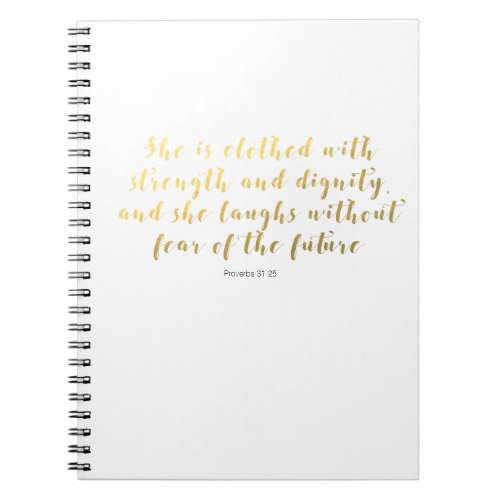 Proverbs 3125 Notebook _ Gold Faux Foil Script