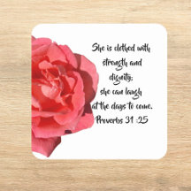 Proverbs 31:25 Red Rose Custom Bible Verse