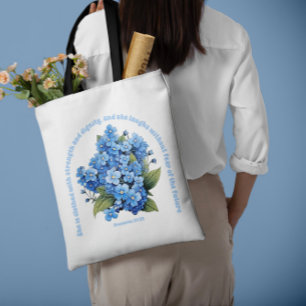 Proverbs 31:25 Righteous Woman Watercolor Tote Bag