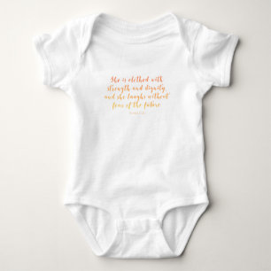 Proverbs 31:25 She is Clothed Baby Bodysuit