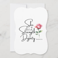 Proverbs 31:25 She is clothed Bible Verse Flower