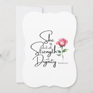 Proverbs 31:25 She is clothed Bible Verse Flower