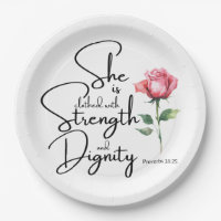 Proverbs 31:25 She is clothed Bible Verse Flower