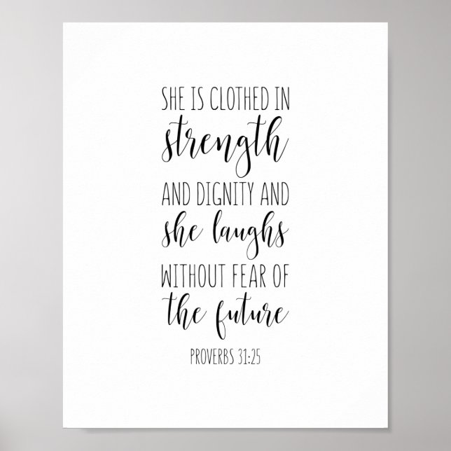 she is dressed with strength and dignity Christian Bible Verse Qute