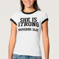 PROVERBS 31:25 SHE IS STRONG, Christian T-shirts