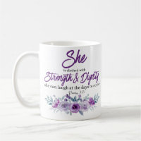 Proverbs 31:25 Strength and Dignity Purple Flower