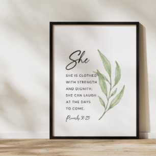 Proverbs 31:25 Strength and Dignity Wall Art
