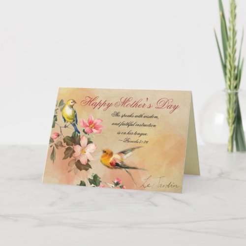 Proverbs 3126 Bible Verse Mothers Day Card