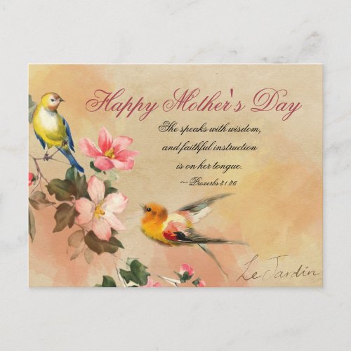 Proverbs 3126 Bible Verse Mothers Day Postcard