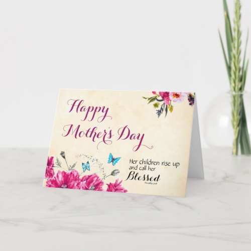 Proverbs 3128 Bible Verses Mothers Day Card