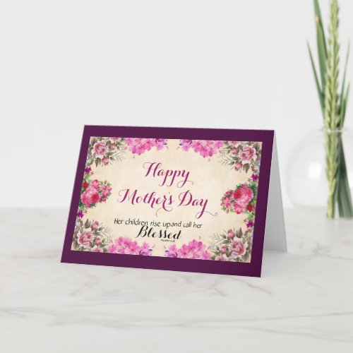 Proverbs 3128 Roses_Bible Verses Mothers Day Card