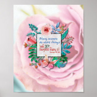 Proverbs 31: 29 bible verse scripture art gifts poster