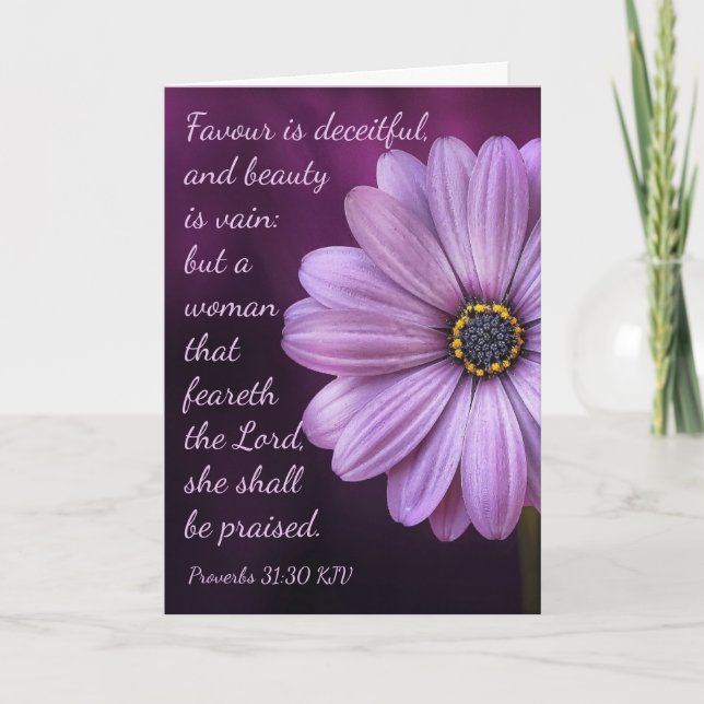 Proverbs 31:30 a woman that feareth the LORD Card (Front)