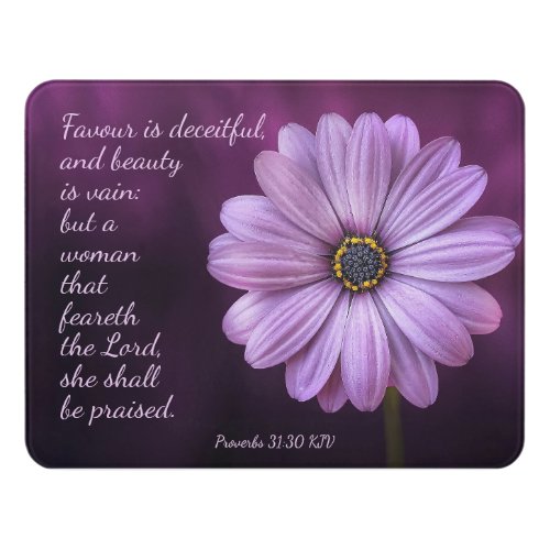 Proverbs 3130 _ A woman that feareth the Lord Door Sign