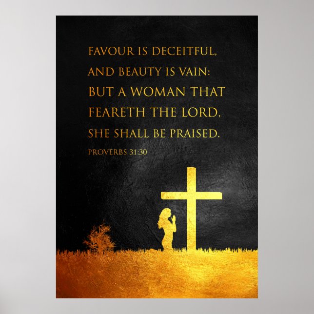 Proverbs 31:30 Bible Verse Poster (Front)