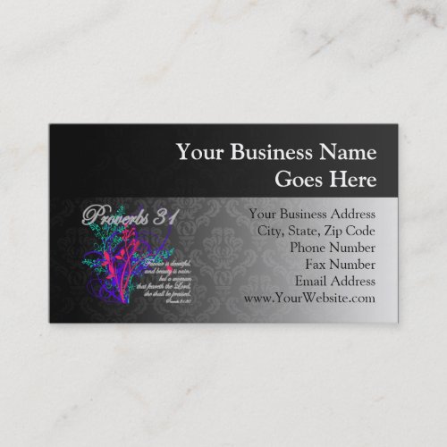Proverbs 31 Bible Christian Women's Business Card Template