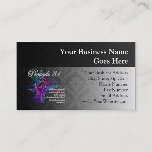 Customizable Proverbs 31 Bible Christian Women's Business Card Template