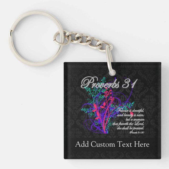 Proverbs 31 Bible Christian Women's Keychain (Front)