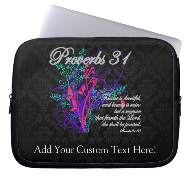 Proverbs 31 Bible Christian Women's Laptop Sleeve (Front)