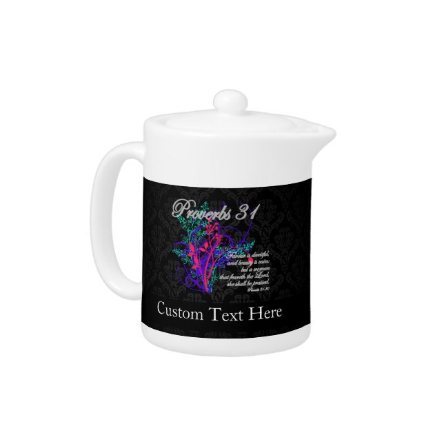 Proverbs 31 Bible Christian Women's Teapot (Left)