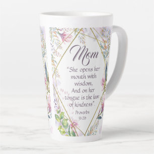 Proverbs 31 Bible Verse Christian Mothers Day Gift Latte Mug