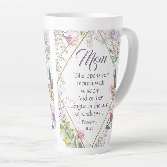 Proverbs 31 Bible Verse Christian Mothers Day Gift Latte Mug | Zazzle