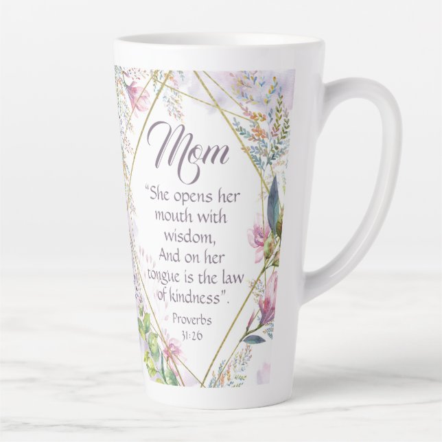 Proverbs 31 Bible Verse Christian Mothers Day Gift Latte Mug | Zazzle