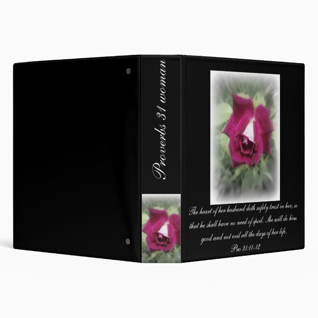 Proverbs 31 collection ~ Pro 31:11-12 3 Ring Binder (Background)