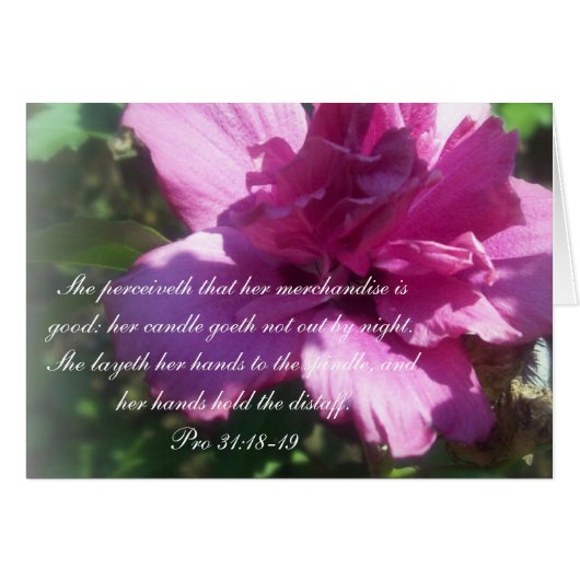 Proverbs 31 Collection ~ Proverbs 31: 18-19 Cards (Front Horizontal)