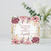 Proverbs 31 Elegant pastel pink flower flat card (Standing Front)