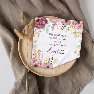 Proverbs 31 Elegant pastel pink flower Wash Cloth
