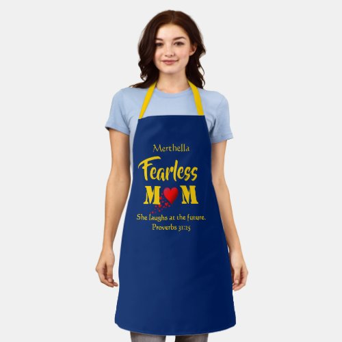 Proverbs 31  FEARLESS MOM  Personalized Blue Apron