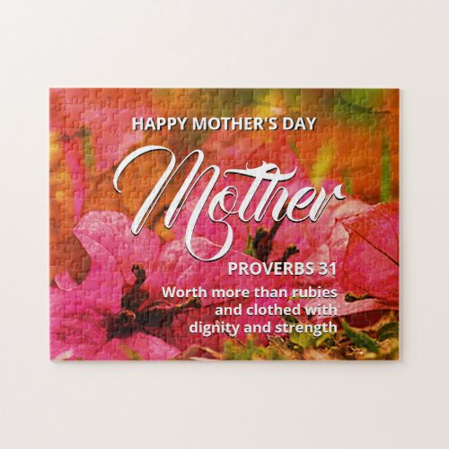 PROVERBS 31 Floral Happy Mothers Day Jigsaw Puzzle