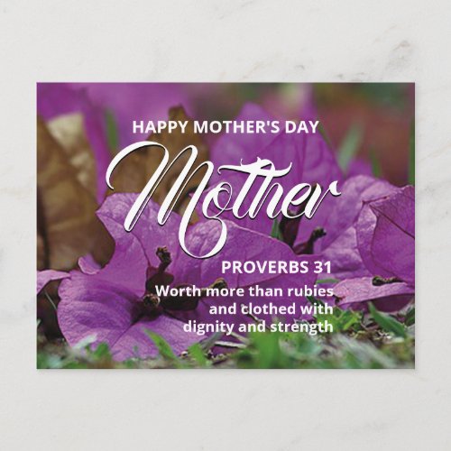 PROVERBS 31 Floral Happy Mothers Day Postcard